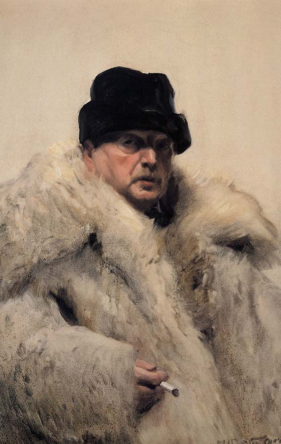 Anders Zorn Self-portrait in a Wolfskin